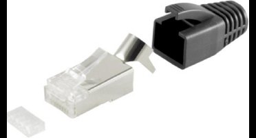 RJ45 krimp connector (STP) voor CAT6/6a/7/7a netwerkkabel (vast/flexibel) - per stuk (3-delig) / zwart