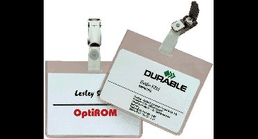 DURABLE Naambord met draaibare Clip, transparant, 25 stuks