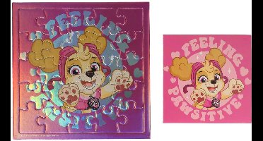 Paw Patrol Feeling holografische puzzel van 25 delen met uitnodiging