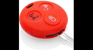 Autosleutel Hoesje geschikt voor Smart - SleutelCover - Silicone Autosleutel Cover - Sleutelhoesje Rood