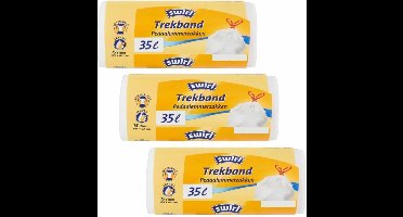 Swirl Trekband Pedaalemmerzakken 35ltr Multipack 3 rollen van 15 stuks - Wit