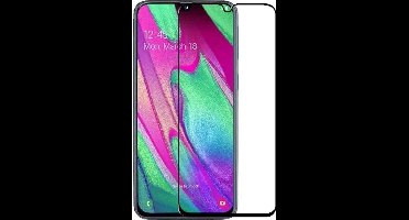 Ntech Screenprotector Geschikt voor Samsung Galaxy A40 full cover Screenprotector Tempered Glass - Zwart