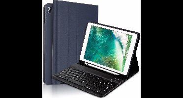 Wireless Bluetooth Toestenbord & Tablethoes - Magnetisch Afneembaar - Met Stylushouder - Geschikt Voor iPad Air 1-2/ iPad Pro 9.7/ iPad 9.7 (2017-2018) - Blauw