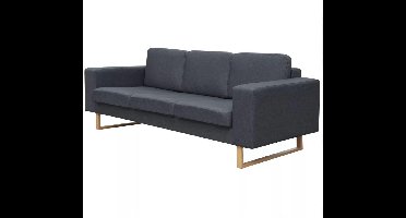 vidaXL - Driezitsbank - stof - donkergrijs