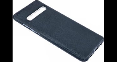 Ntech Hoesje Geschikt Voor Samsung Galaxy S10 Zwart Glitter TPU Back Cover Hoesje