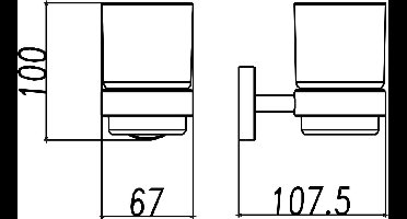 Wiesbaden Brush Glas met Houder - RVS