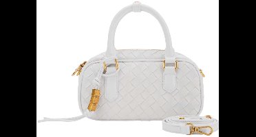 SEIDENFELT MANUFAKTUR Handtas Schoudertas Kinna Bowling Crossbody Bag Bright White Wit