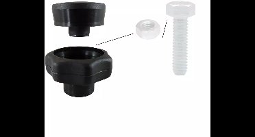 Sterknop 30 mm – geschikt voor M6 moer of bout – 2-delig – kunststof – 2 stuks