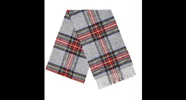 Sjaal Tartan Grey Stewart - Meriono Lamswol - 25 x 190 - Bronte by Moon Scotland