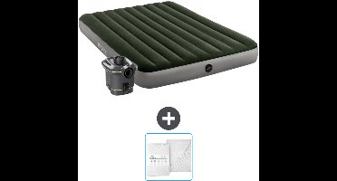 Intex Luchtbed - 2-Persoons - 152 x 203 x 25 cm - Groen - Inclusief pomp en Hoeslaken