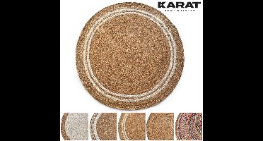FLOORDIREKT Jute Vloerkleed Mumbai - Rond - Diameter: 120 cm - Raffia Vloerkleed van 100% Natuurlijke Vezels - Gevlochten Boho - Handgeweven Natuurlijk Vloerkleed - voor Keuken & Woonkamer - Robuust & Scheurvast