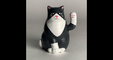 Kikkerland Solar Kat Zonne-energie figuur - Zwaaiende kat - Uniek cadeau