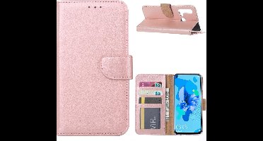 Ntech Hoesje Geschikt voor Huawei P20 lite (2019) Portemonnee / Booktype Hoesje - Rose Goud