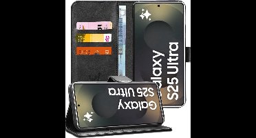 Hoesje geschikt voor Samsung Galaxy S25 Ultra - Portemonnee Book Case Zwart