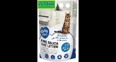 Duvo+ Premium Fijne Silica kattenbakvulling wit 2x5 liter