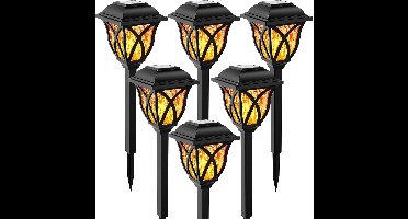 Zonnelamp - Zonnelampen voor Buiten - 6 Stuks - Warm Wit LED - Solarlampen voor Buiten - Waterdicht - voor Gazon, Terras, Binnenplaats