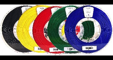 Kexcelled PLA Combideal 5 x 500g = 2,5kg (Zwart, Geel, Rood, Groen en Blauw) 3D Printer filament NIEUW VOORRAAD!