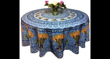 Provençaals rond vlekbestendig tafelkleed tarweboeket 100% polyester