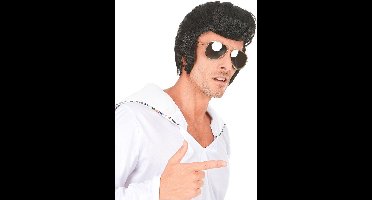 Vegaoo - Rockstar pruik voor mannen - Zwart - One Size