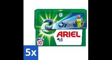 Ariel - 4in1 Wasmiddel Pods - Actieve Geurbestrijding - 10 Pods - Bulkverpakking - 5 stuks