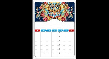 Magnetische whiteboardkalender - 10 - Uil - diamond painting kalender - compleet pakket inclusief stiften - Diamond painting by Wietske