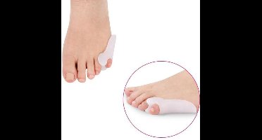 *** Kleine Teenspreider Voet - Hallux Valgus Siliconen Teencorrector - 2 stuks - Wit van Heble® ***