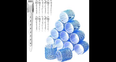 Somstyle Haarrollers Set - 12 Stuks - Krulspelden Rollers - Heatless Curls - Spelden - Kleefroller Groot - Blauw