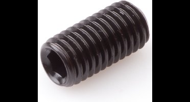 Stelschroef M5x8- zak á 10 stuks - zwart - binnenzeskant - inbus