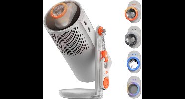 XGIMI MoGo 4 met Creatieve Filters – Draagbare Beamer – 360° Rotatie – Draadloze Projector – Harman Kardon Speakers – Voor Binnen en Buiten – Zilver