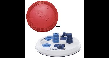 Kong Flyer Frisbee Rood & Trixie Dog Activity Flip Board Wit | Duurzaam Hondenspeelgoed