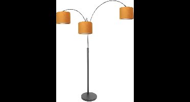 Steinhauer - vloerlamp - Sparkled Light - zwart - metaal velours stof - booglamp - E27 - 3824ZW