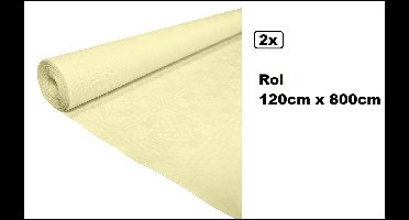 2x Tafelrol tafelkleed vanilli 120cm x 800cm papier - totaal 16 meter - Party diner food festival eten fun thema feest party