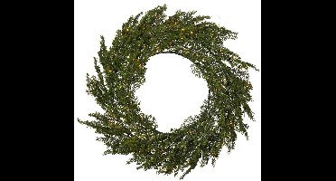 Star Trading Grote Dennenkrans 'Thuja', Buitenkerstkrans met Batterij + Timer, 80 LED's, Ø 80cm