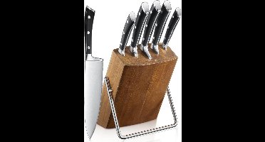 Messenset met Blok - Messensets - Messenblok - Koksmessen - Keukenmessen Set - RVS - Super Scherp