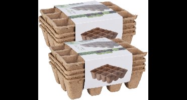 Pro Garden Stekpotje / kweekpot - 8x stuks - 16 x 12 x 5 cm - turfpotjes - moestuinpotjes