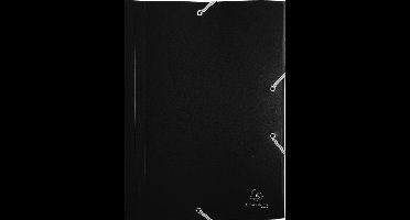 Exacompta 30x Elastomap 3 kleppen ondoorschijnende PP 4/10de - A4 - Zwart - 55901E