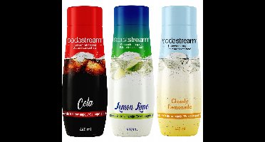 Set van 3 SodaStream Cola+Lemon-Lime+Lemonade concentraten