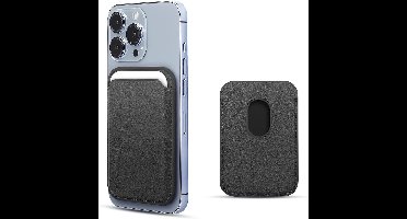 Magnetische pasjeshouder geschikt voor alle iPhone en Magsafe hoesjes - Magsafe Wallet - Kaarthouder pasjes - Magsafe pasjeshouder - Magsafe Kaarthouder geschikt voor iPhone 12/13/14/15/16 (Pro/Pro Max/Plus/Mini) - Pu Vegan Leer - Zwart