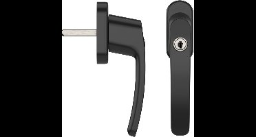 AXA Veiligheids raamsluiting - Oval Roma - Draai-kiep raamkruk - met Cilinder SKG2 - 3 standen - 90° - 37 mm - Afsluitbaar - Zwart