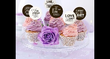 Partydeco Cupcake prikkers Bite me! - 6 stuks