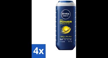 Nivea - Men - Douchegel - Power Refresh - 250 ml - Voordeelverpakking - 4 stuks