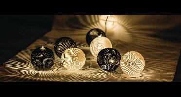 HQ Lichtslinger zwart-wit bal 10 LEDs