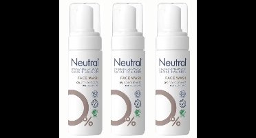 Neutral 0% Lotion - Face Wash - 3 x 150 ml - Voordeelverpakking - Gevoelige Huid - 0% parfum - 0% kleurstof