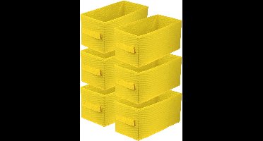 LAVITA® Opbergmand Textiel - 15x31x15 Geel 6 Stuks - Opbergbox Kast Organizer Opbergdoos - Kastlade Verdeler Voor Kleding Ondergoed Badkamer Kledingkast - Vouwdoos Stoffen Doos Opbergdozen