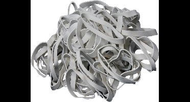 1 kg - Elastiek - wit - diameter 80mm - breedte 5mm - in zak - ca 500 stuks