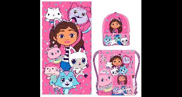 Gabbys Dolls House Strand Set Tas - Kinderen Accessoires - Baddoek - Tas - Pet - Gabby's Poppenhuis - Vakantie rugzak