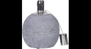 Tuinfakkel - Bolvormige betonnen tuinfakkel / olielamp 18 x 21 cm - Large