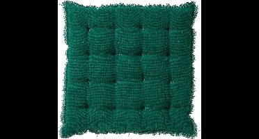 Dutch Decor - BURTO - stoelkussen 40x40 cm - gewassen katoen - Galapagos Green - groen - Zitkussen