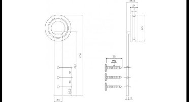 Intersteel Set van 2 hangrollen Modern 255 mm mat zwart