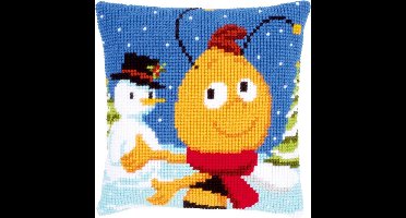 Kruissteekkussen kit MDB Willy met sneeuwman - Vervaco - PN-0153555